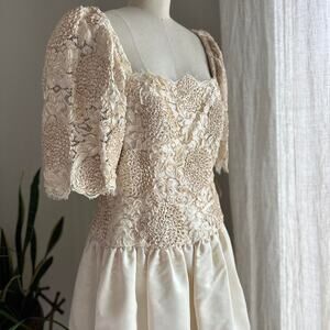 Saks Fifth Avenue Women’s Medium Dress Ivory Vintage Wedding Gown Rare Party